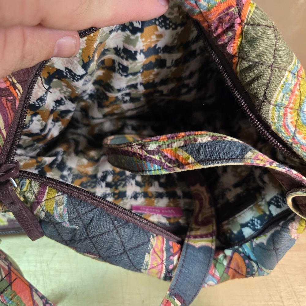 Vera Bradley Plum Crazy Purple Floral Crossbody Shoulder Bag Cloth Fabric Purse - Picture 4 of 8